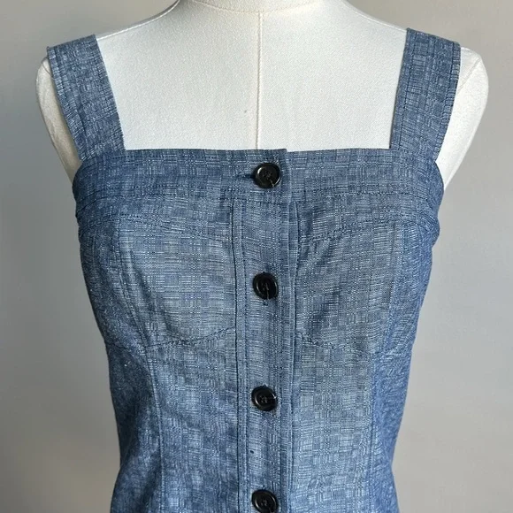 Derek Lam for DesigNation Womens Chambray Mini Jumper Lightweight Summer Dress 2 - Picture 4 of 10